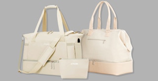 beis weekender bag and amazon dupe