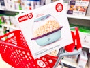 dash electric popcorn maker sitting on a target cart