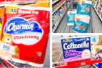 collage image of charmin, angel soft, and cottonelle toilet paper