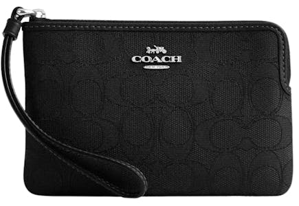Coach Corner Zip Wristlet