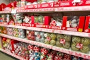area shot of christmas ornaments at dollar general