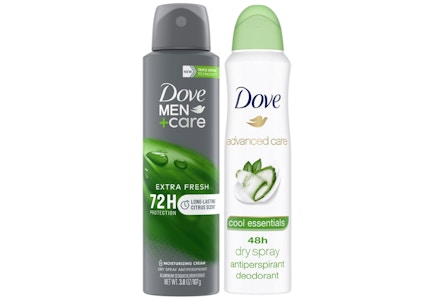 2 Dove Dry Sprays