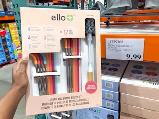 costco ello reusable straw and brush set 1