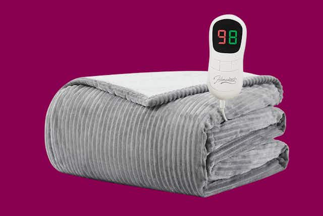 Heated Electric Throw Blanket, Just $25.89 on Amazon card image