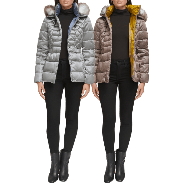 Kenneth Cole Metallic Puffer Jacket