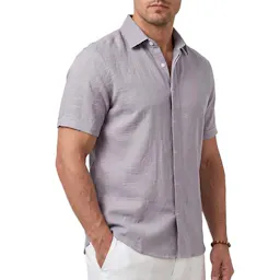 Men's Linen Blend Button Down Shirt