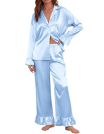 Ekouaer Women's Satin Pajama Set