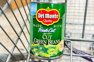 del monte vegetables in shopping cart