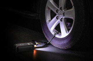 a tire inflator inflating a tire