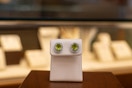 SuperJeweler Peridot and Halo Diamond Studs, 3 carat