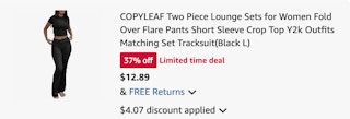 lounge set Amazon receipt