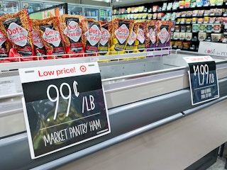 signage of ham prices per pound at target