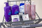skin and hair products in a walgreens shopping cart sponsored