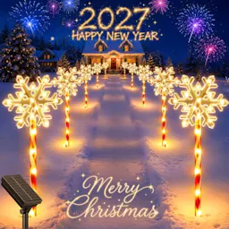 Solar Snowflake Pathway Lights 10-Pack