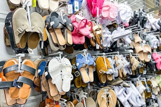 women's sandals on a target rack