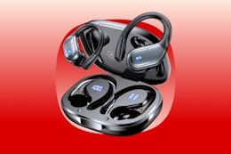 black hooked earbuds