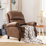 Faux Leather Push-Back Recliner