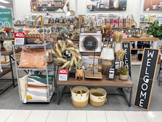 kohls in store display of farmhouse decor