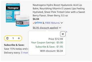 lip balm Amazon receipt