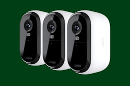 arlo cameras on a green background