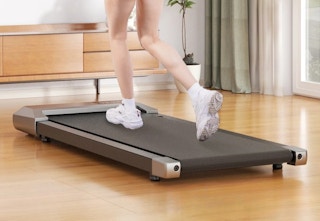 person using a walking pad