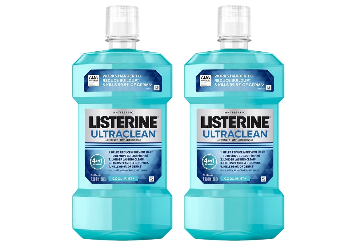 2 Listerine Ultra Clean Mouthwashes