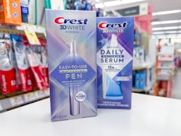 crest pen and serum on walgreens shelf