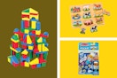Melissa & Doug toys in a collage 