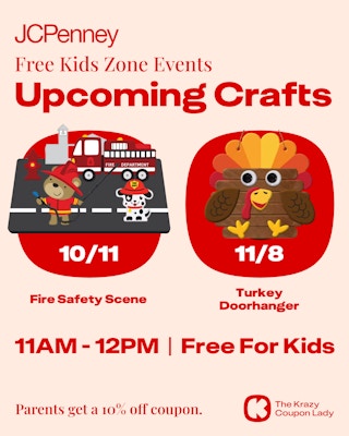 Upcoming free crafts at JCPenney
