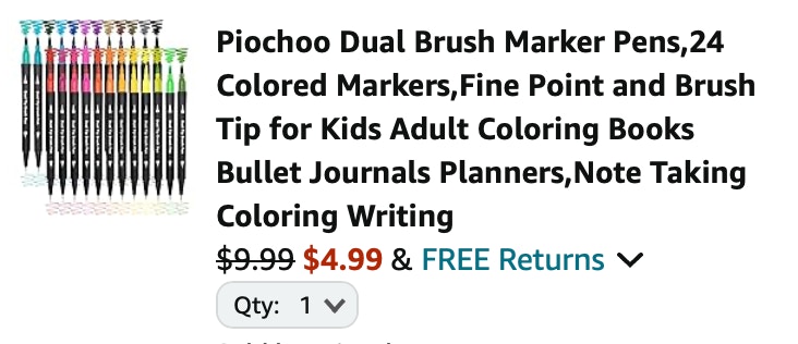 Dual marker brushes amazon receipt