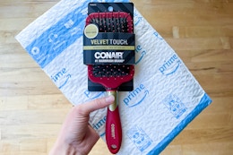 Conair Velvet Touch Hair Brush, Now $3.49 on Amazon card image