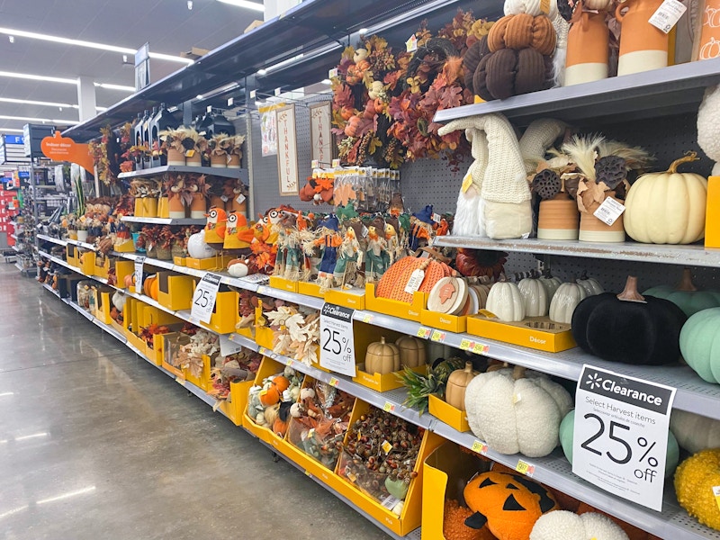 fall harvest clearance aisle at walmart