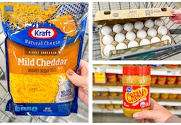 cheese eggs peanut butter collage