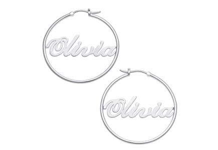 Name Hoop Earrings