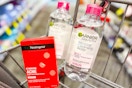 garnier micellar water and neutrogena acne patches in a cart