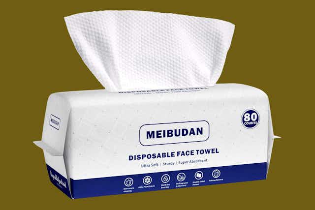  80-Count Disposable Face Towels, as Low as $4.49 on Amazon card image