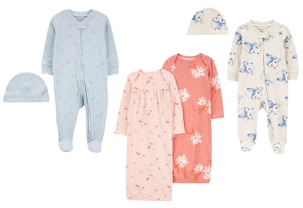 3 Carter’s Baby Pajama Sets