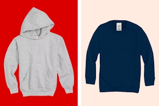 gray and navy blue hanes kids' sweatshirt