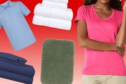 JCPenney Mystery Sale: $9 Towels, $24 Cooling Sheets, $6 Adult Tees, More card image