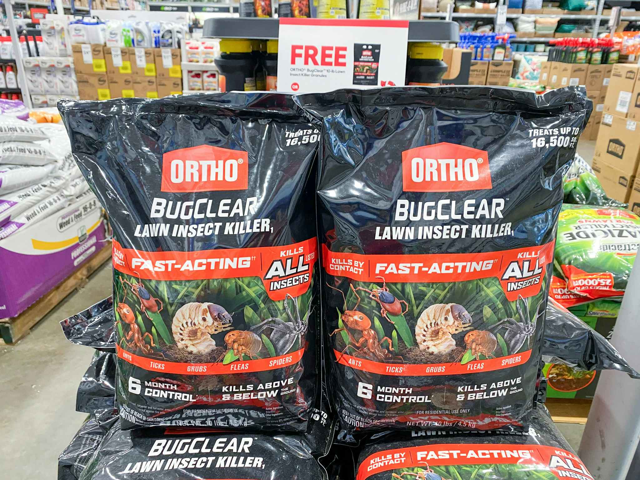bags of ortho bugclear lawn insect killer