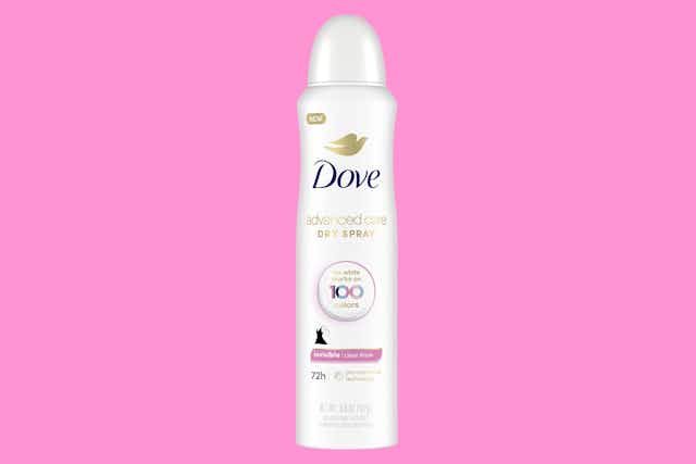 Dove Dry Deodorant Spray, as Low as $3.94 on Amazon card image