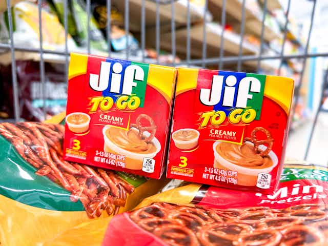 Jif To Go Peanut Butter Snack Cup 3-Pack, Only $0.50 at Walgreens card image