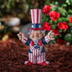 Patriotic Uncle Sam Garden Gnome