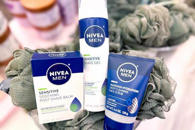  NIVEA MEN®️ Shave Balm, Gel, and Face Scrub, Only $3.37 at Target card image
