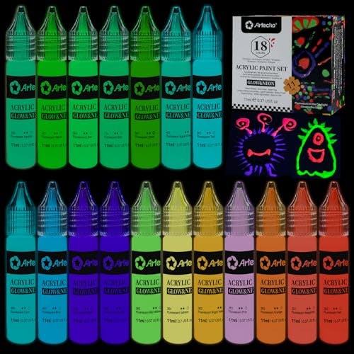 Glow in the Dark Acrylic Paint Set
