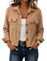 Women's Cropped Corduroy Shacket