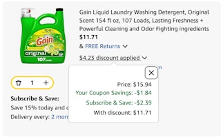 Gain Amazon receipt