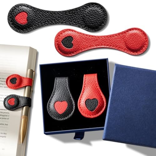 Magnetic Leather Bookmark Set