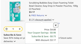 scrubbing bubbles Amazon receipt