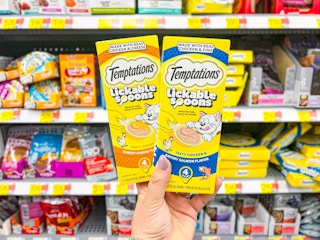 Temptations Spoons for cats in pet isle of Walmart